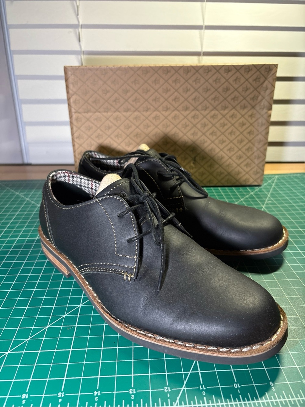 Original Penguin Waylon Men's Dress Shoes 8.5 Black Leather Lace-Up Derby Shoes